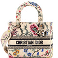 Lady D-Lite Bag Embroidered Raffia Medium