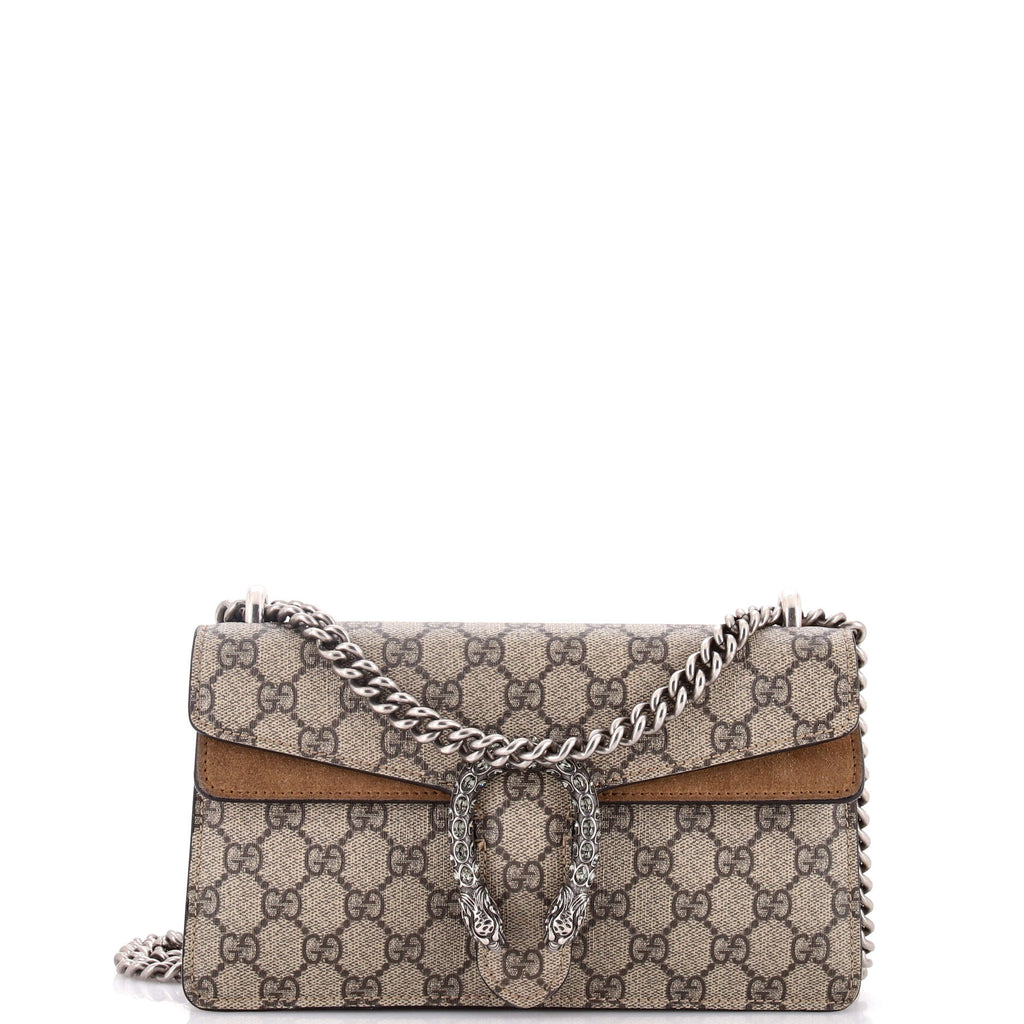 Dionysus Bag GG Coated Canvas with Crystal Embellished Metal Small
