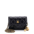 Pearl Crush Flap Clutch with Chain Quilted Lambskin Mini