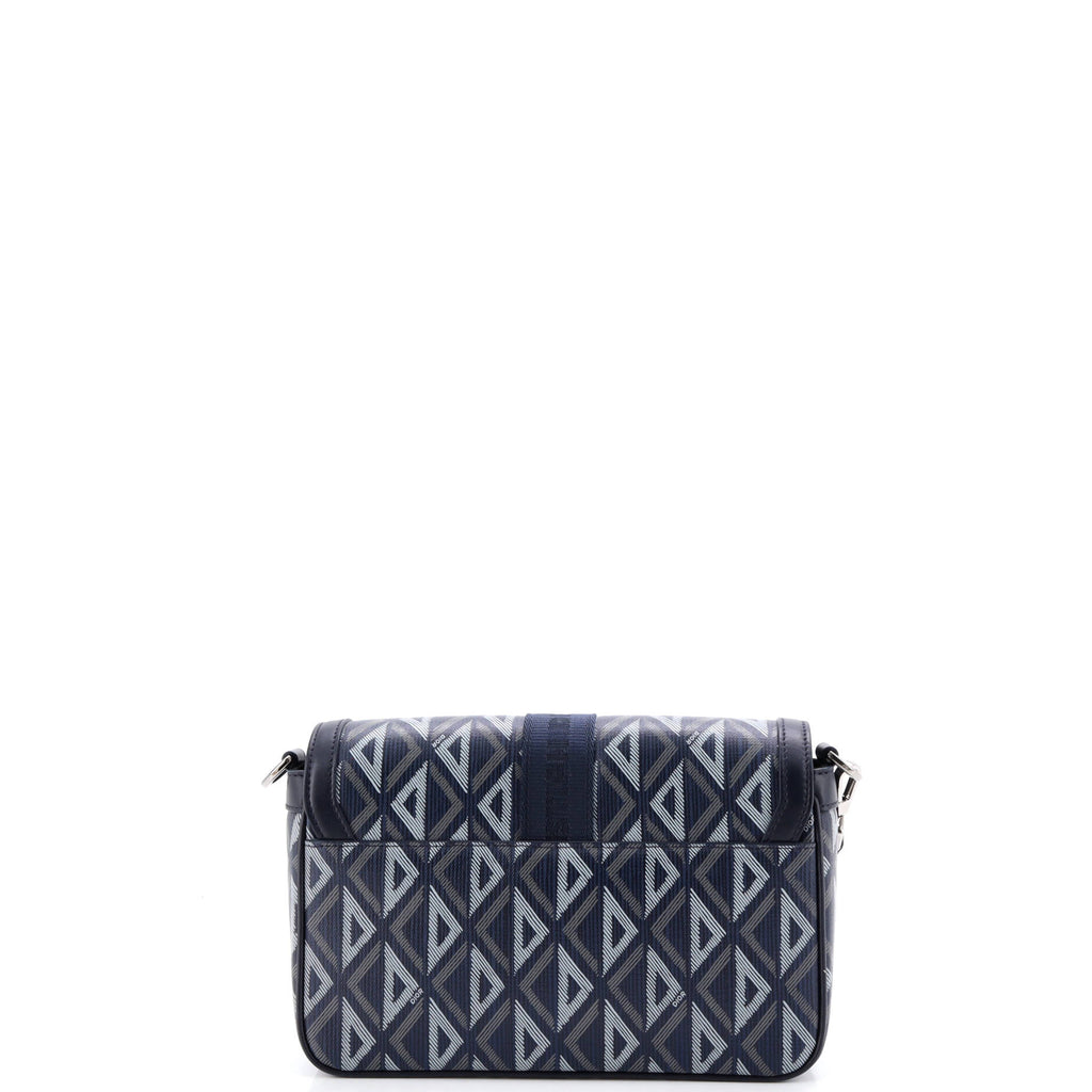Hit the Road Flap Crossbody Bag CD Diamond Coated Canvas and Leather Small