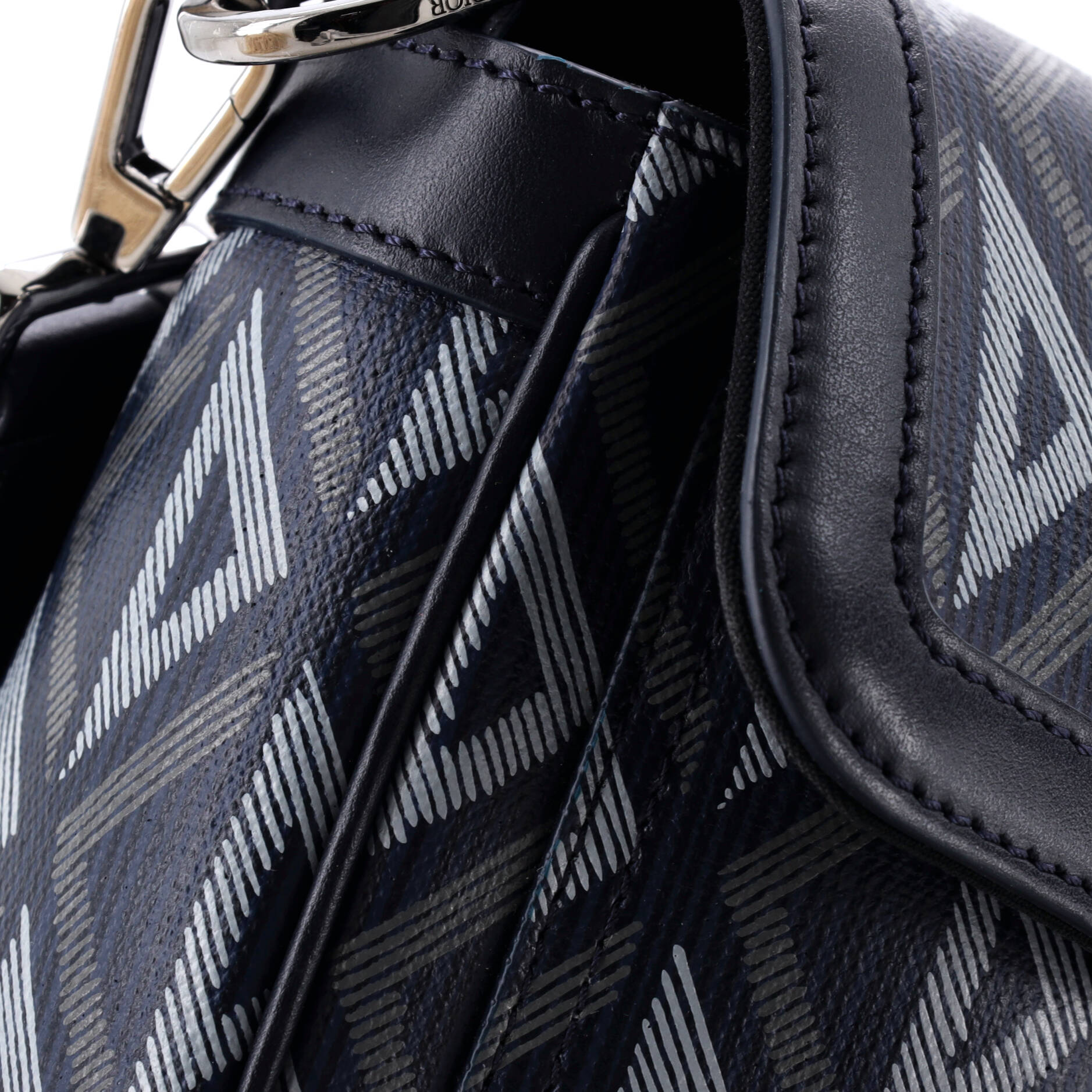 Hit the Road Flap Crossbody Bag CD Diamond Coated Canvas and Leather Small