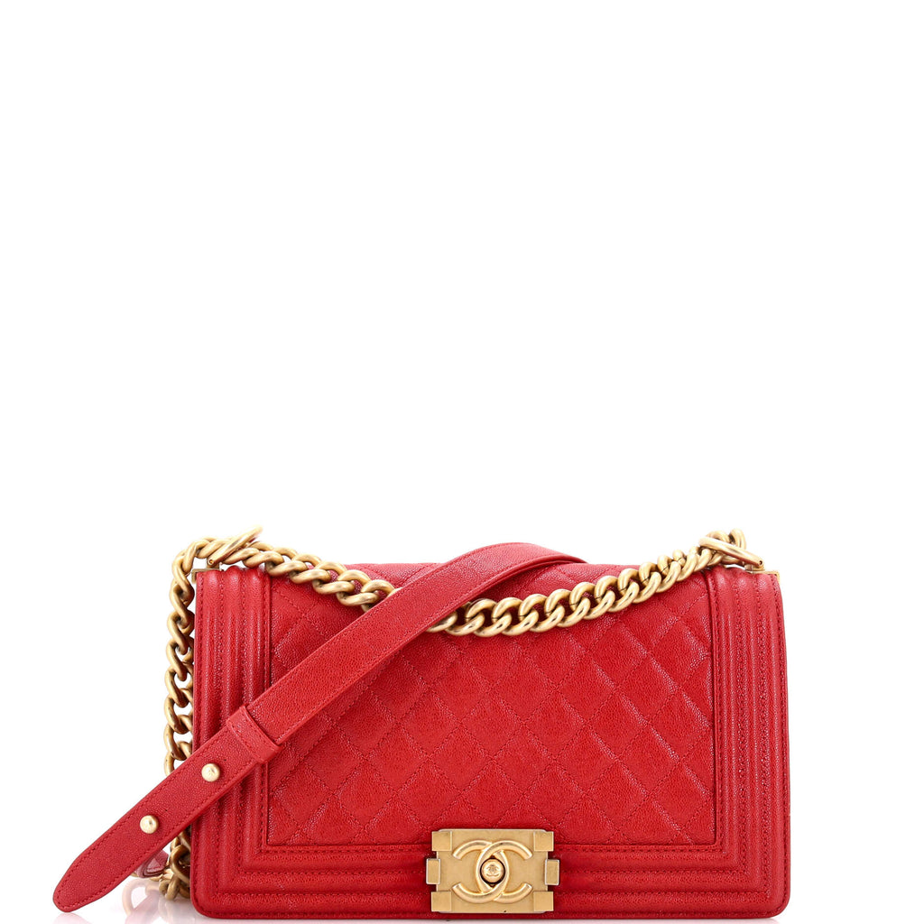 Boy Flap Bag Quilted Caviar Old Medium