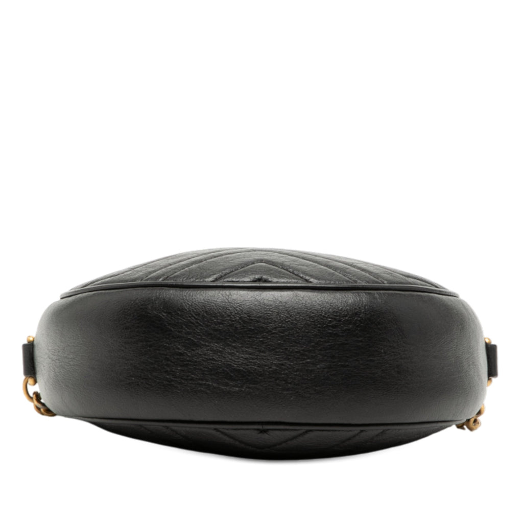 GG Marmont Round Shoulder Bag Matelasse Leather Mini