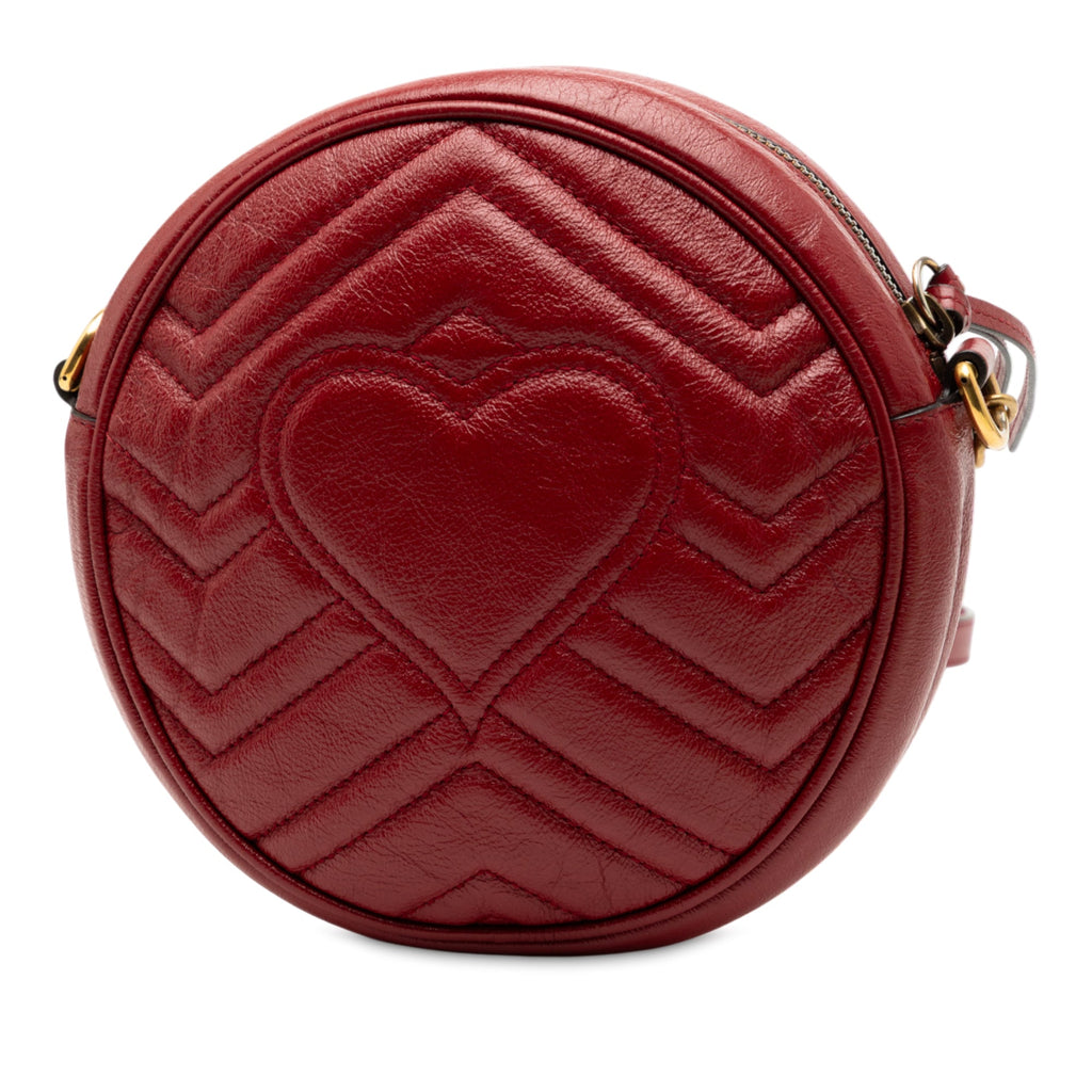 GG Marmont Round Shoulder Bag Matelasse Leather Mini