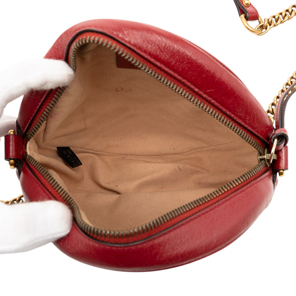 GG Marmont Round Shoulder Bag Matelasse Leather Mini
