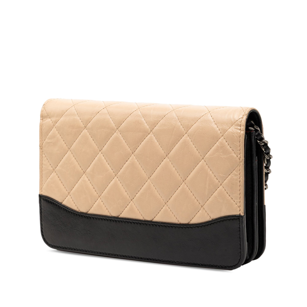 Gabrielle Wallet on Chain Quilted Aged Calfskin