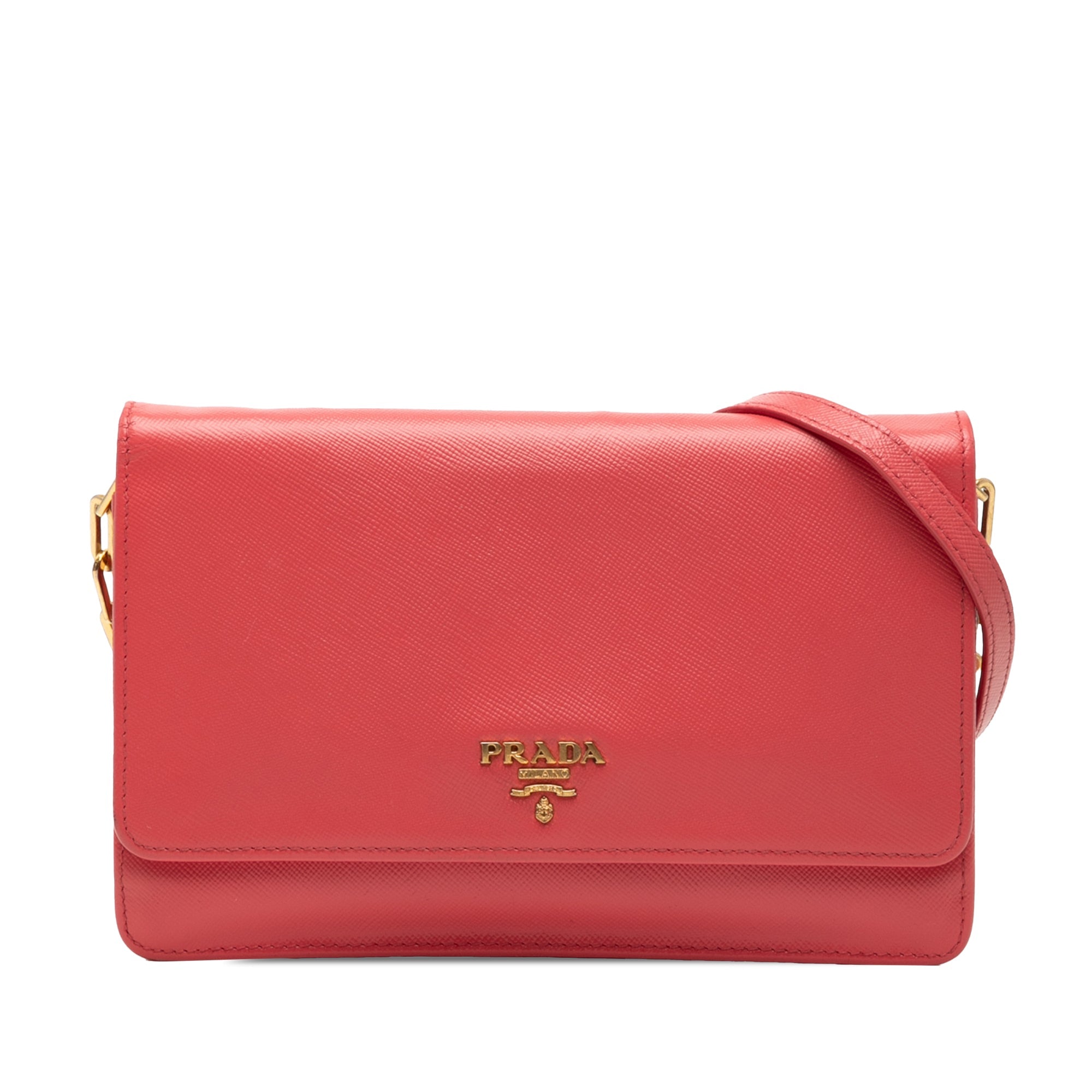 Chain Wallet Crossbody Saffiano Leather