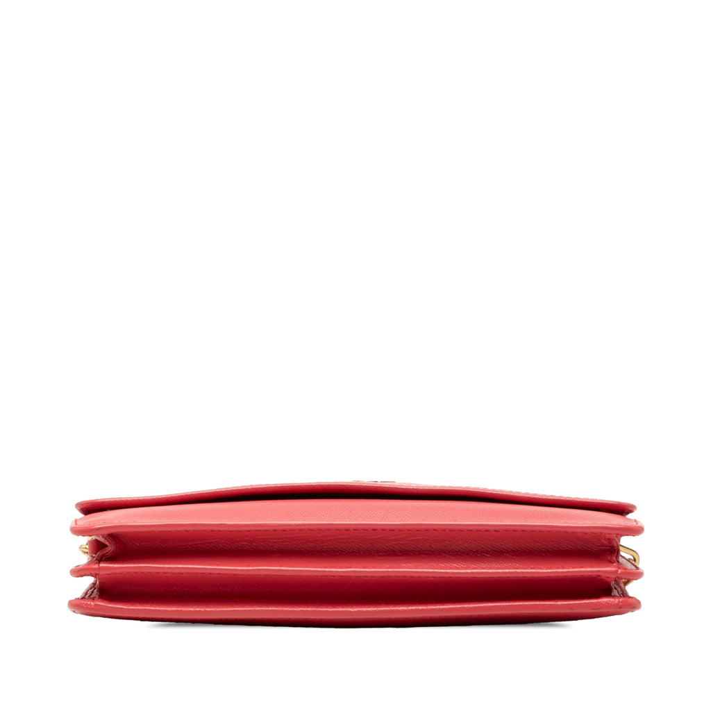 Chain Wallet Crossbody Saffiano Leather