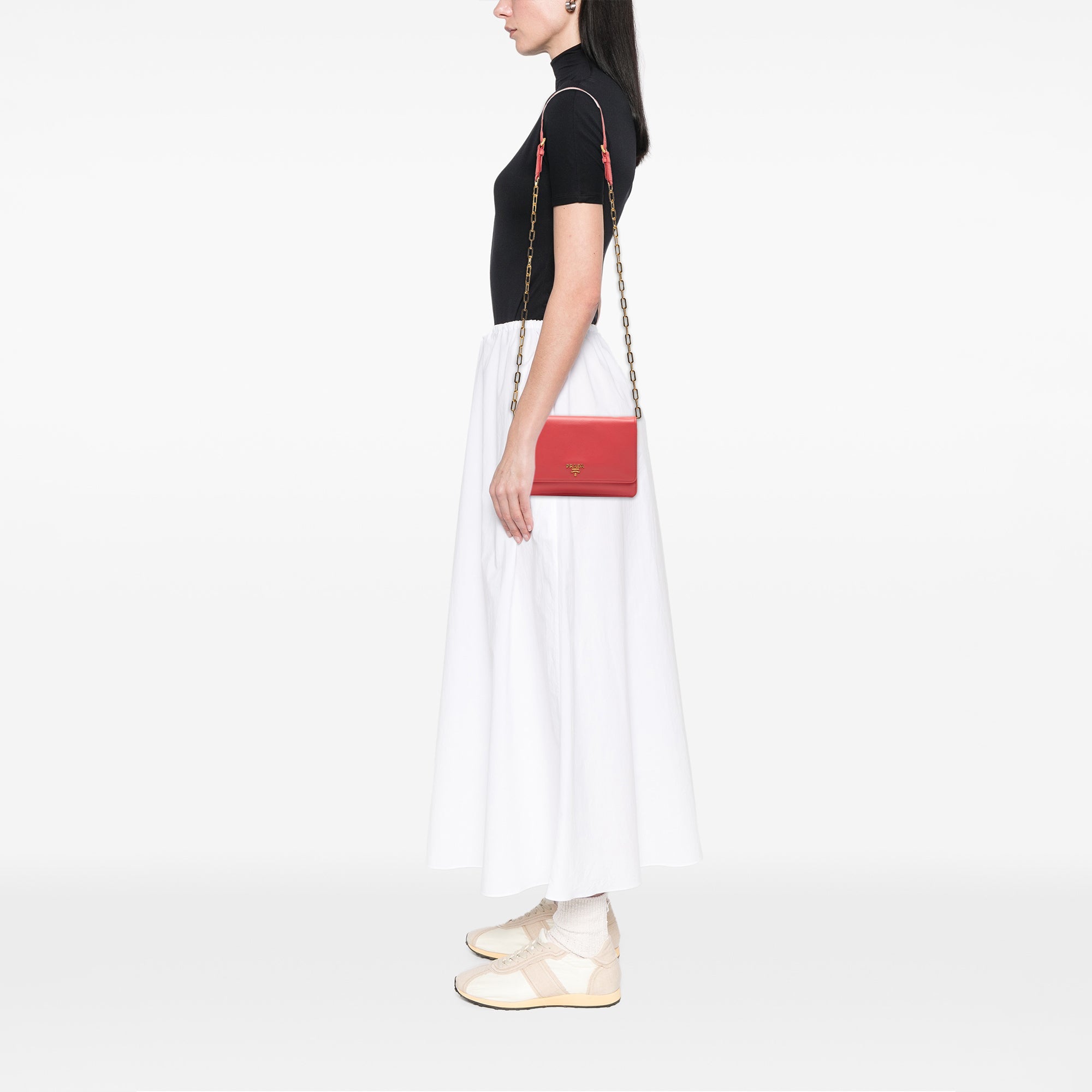 Chain Wallet Crossbody Saffiano Leather