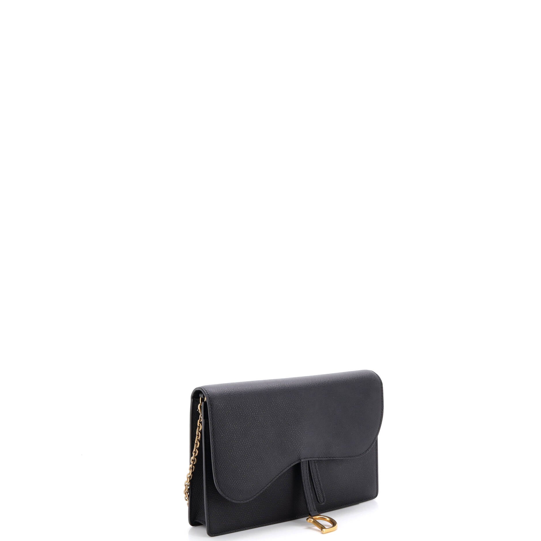 Saddle Chain Clutch Leather