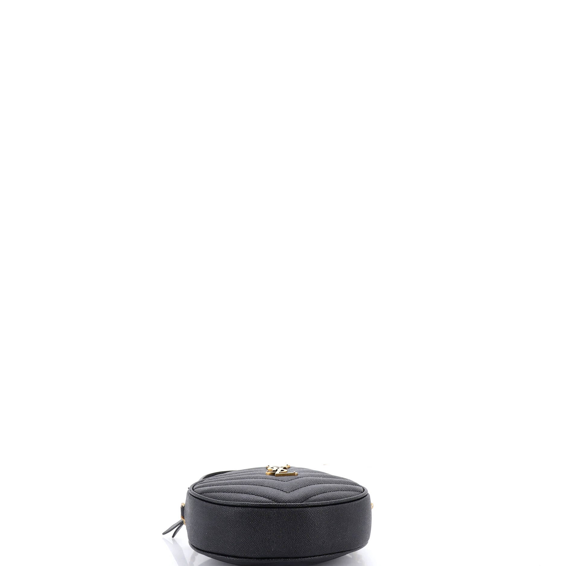 Vinyle Round Camera Bag Matelasse Chevron Leather