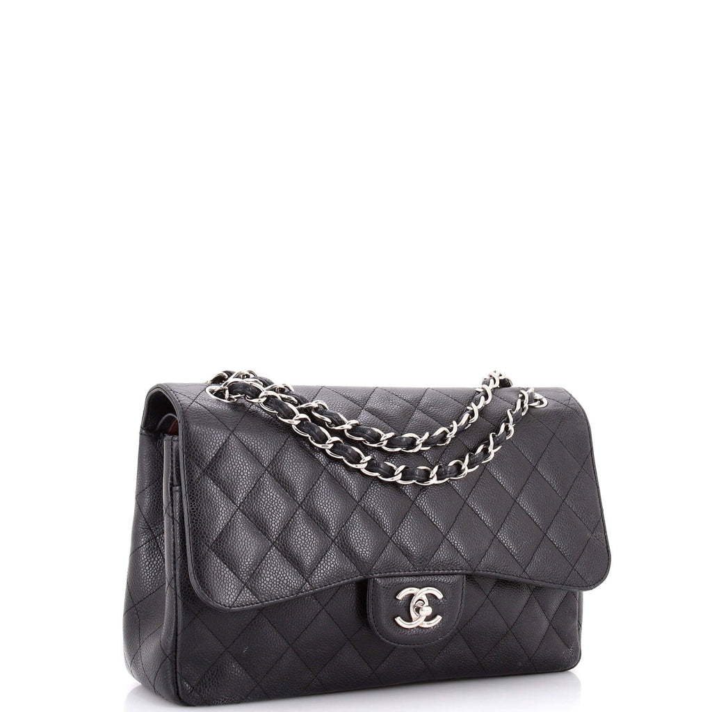 Classic Double Flap Bag Quilted Caviar Jumbo