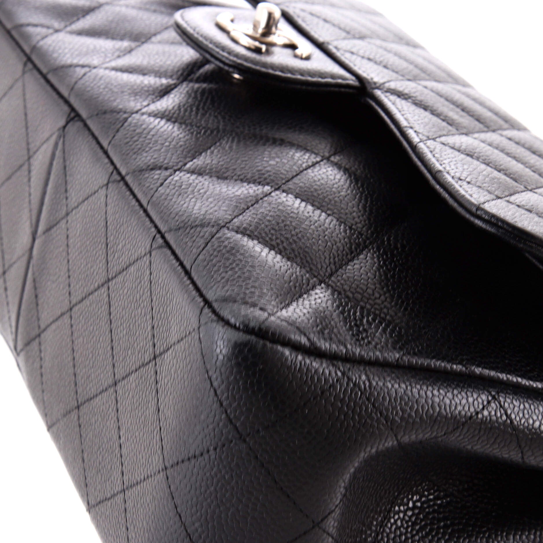 Classic Double Flap Bag Quilted Caviar Jumbo