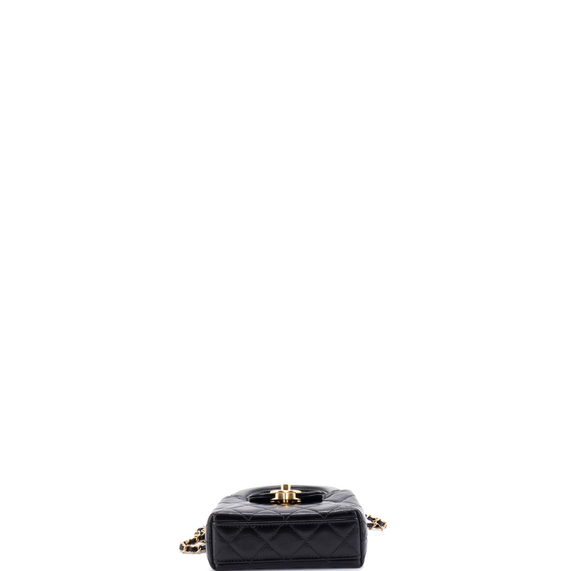 Kelly Top Handle Shopping Bag Quilted Shiny Aged Calfskin Nano