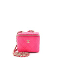 Classic Vanity Case with Chain Quilted Caviar Mini