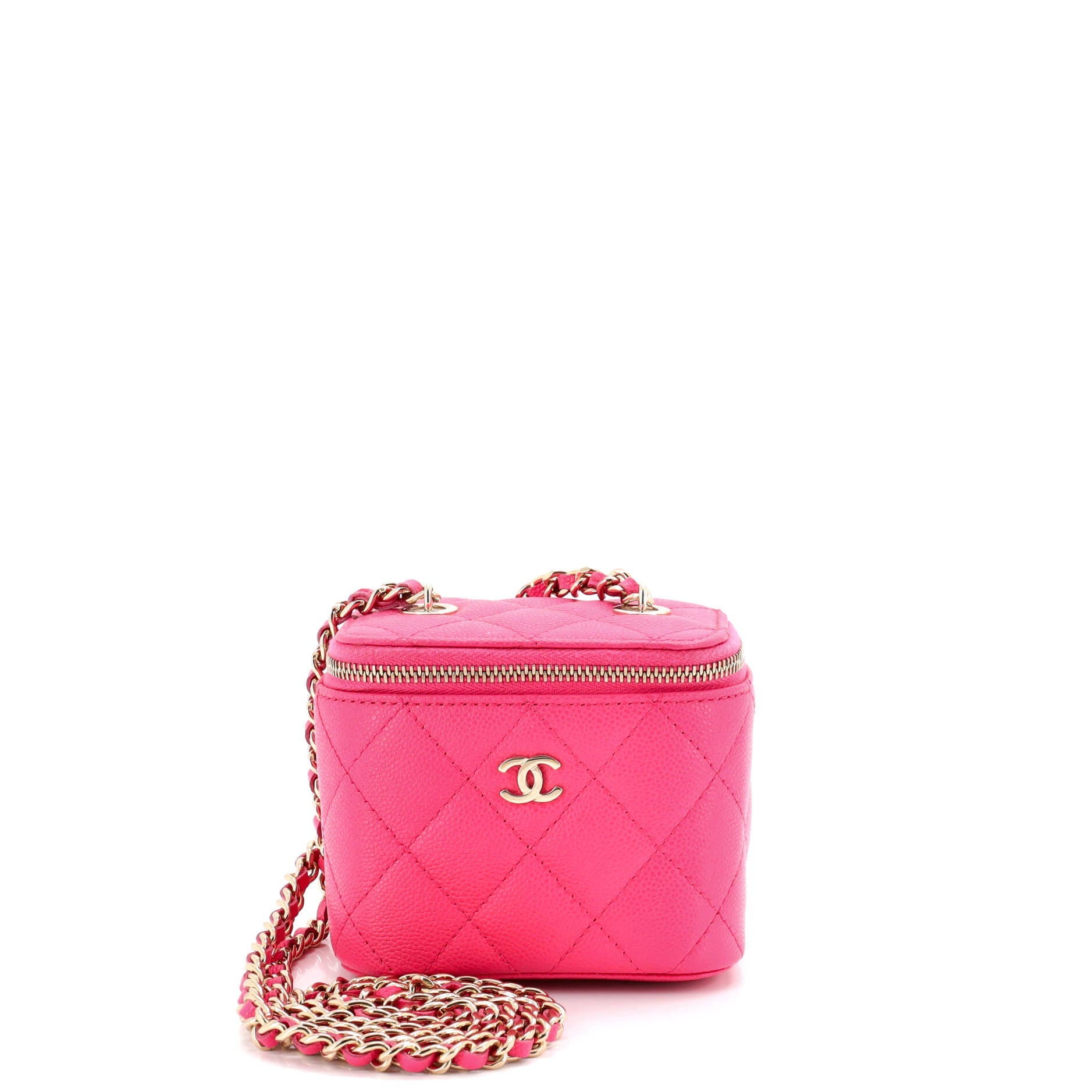 Classic Vanity Case with Chain Quilted Caviar Mini