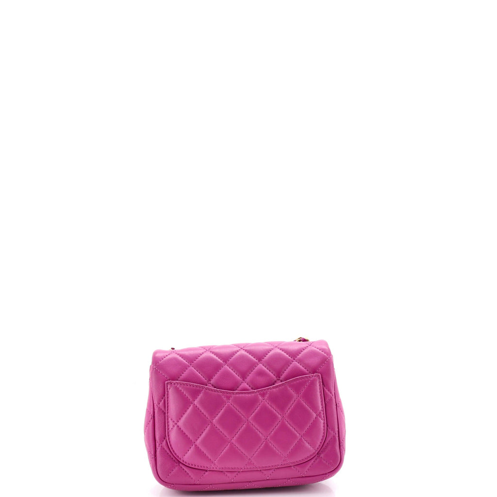 Pearl Crush Square Flap Bag Quilted Lambskin Mini