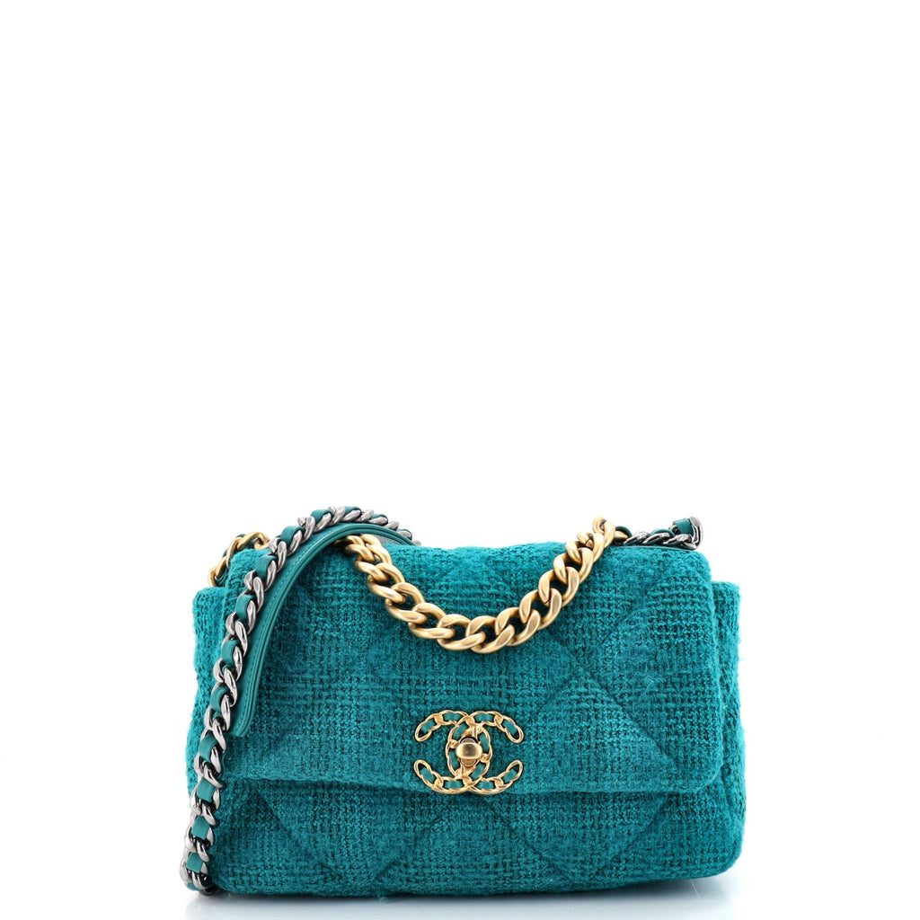 19 Flap Bag Quilted Tweed Medium
