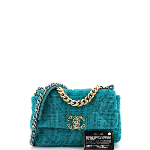 19 Flap Bag Quilted Tweed Medium