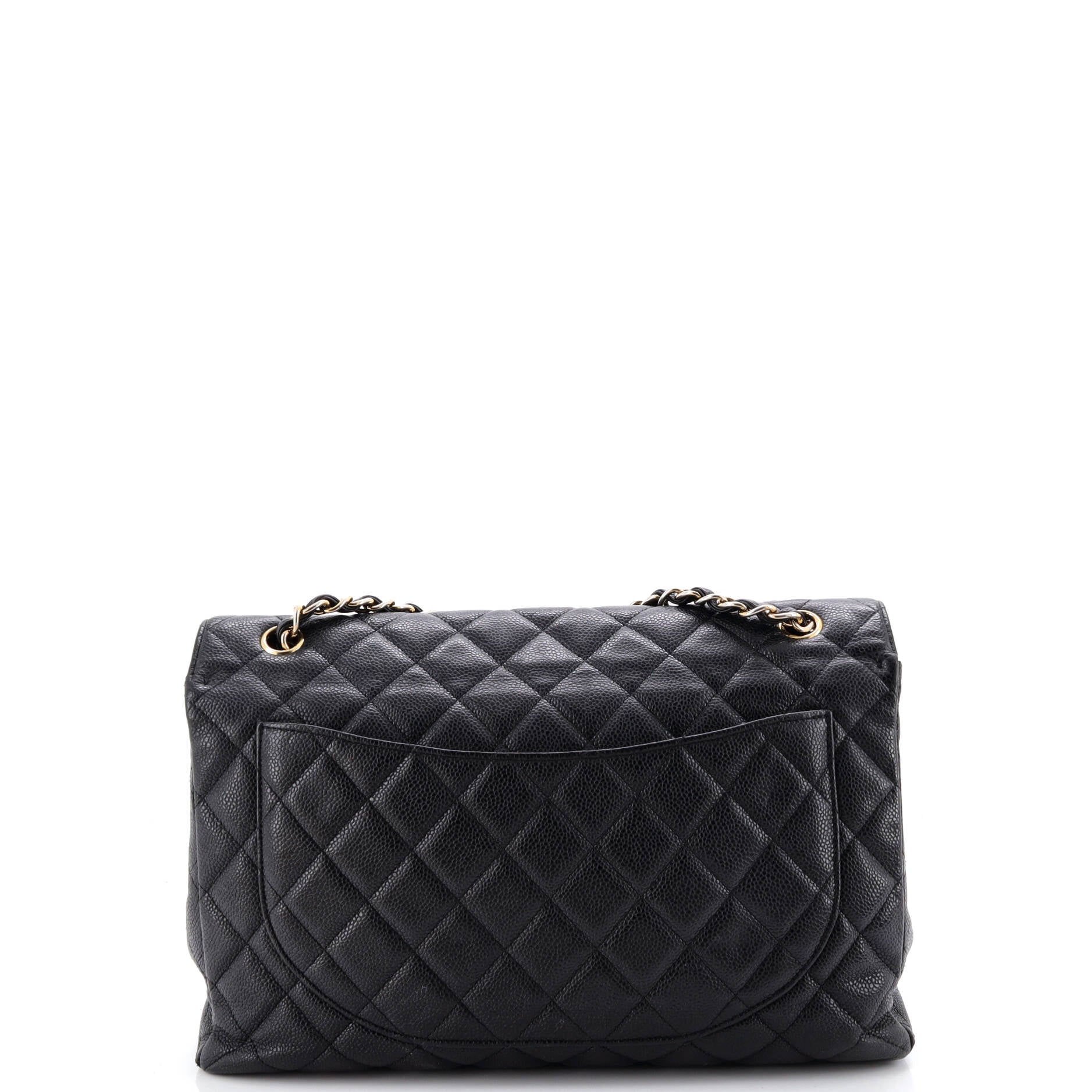 Classic Single Flap Bag Quilted Caviar Maxi