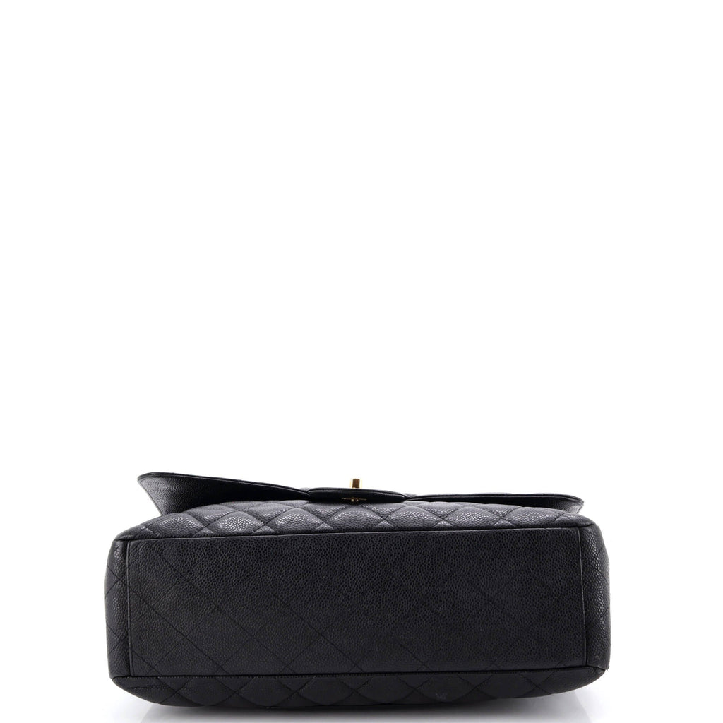 Classic Single Flap Bag Quilted Caviar Maxi