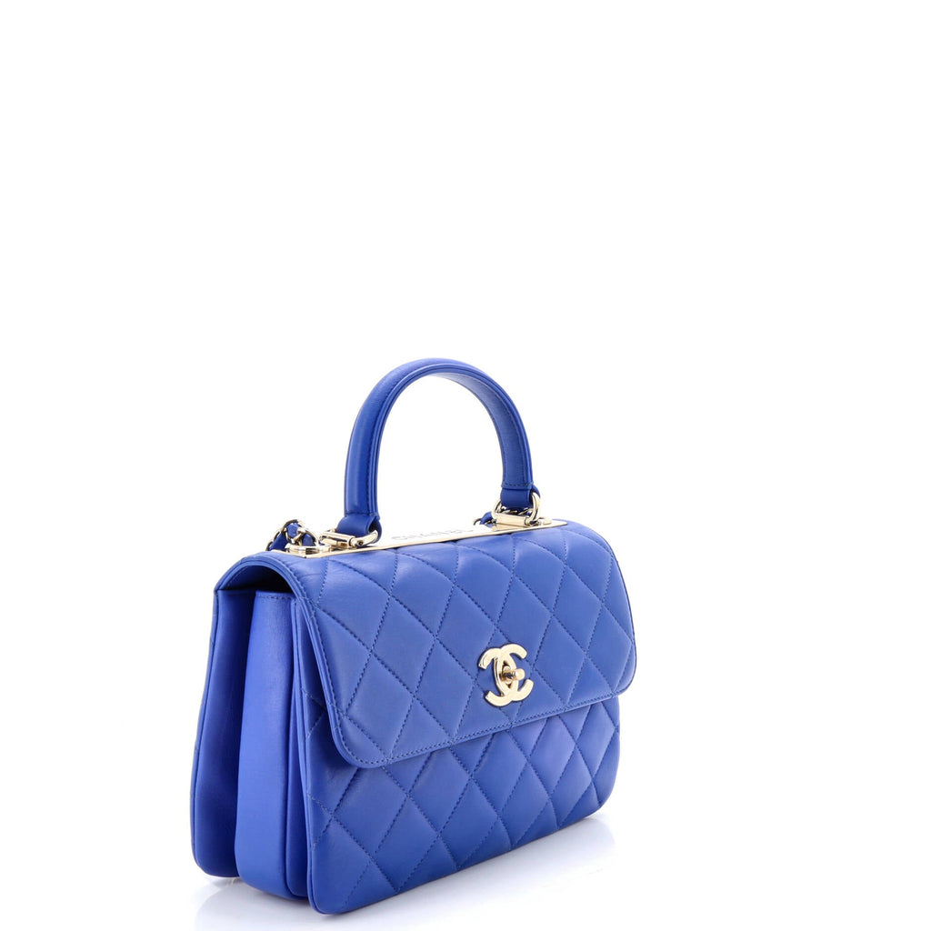 Trendy CC Top Handle Bag Quilted Lambskin Small
