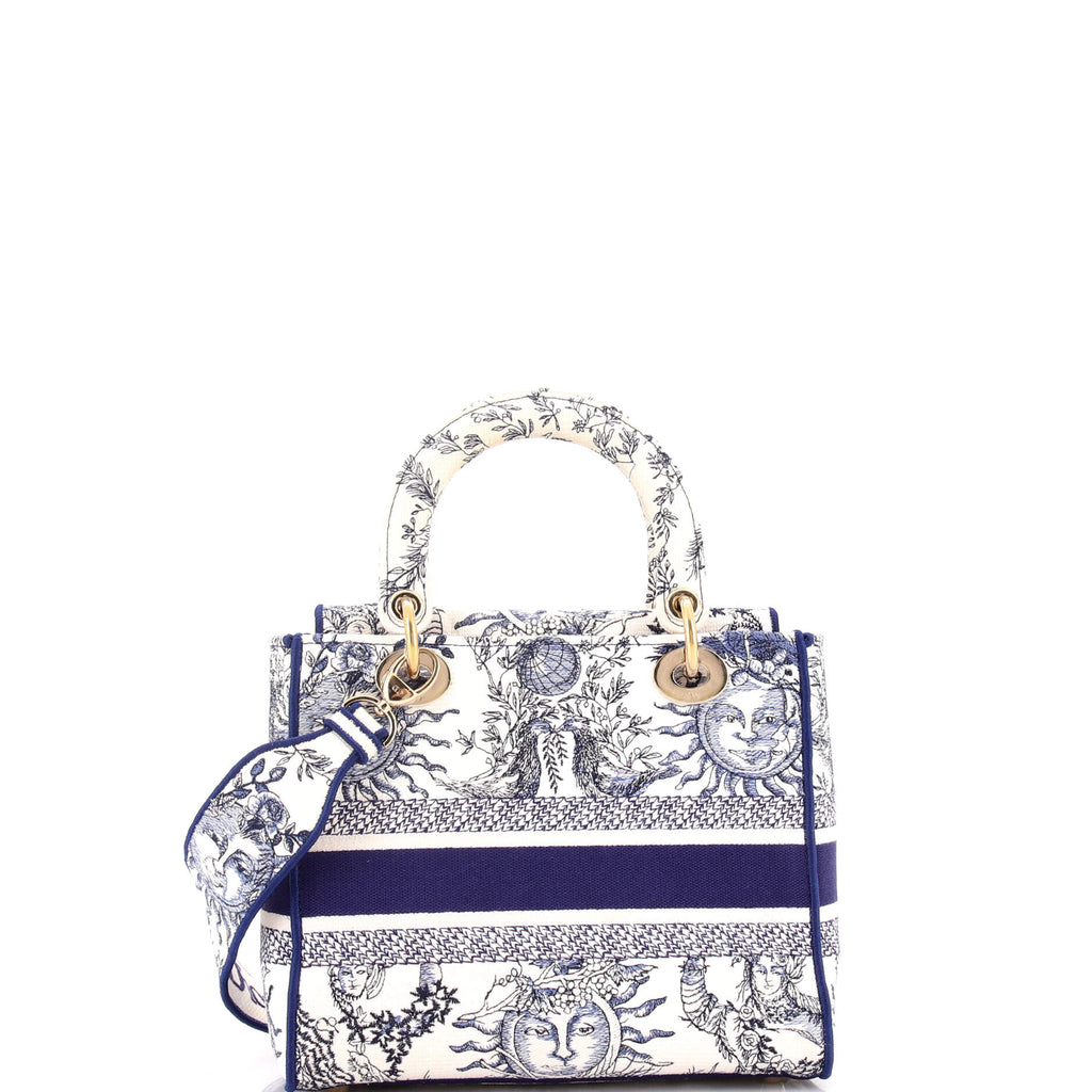 Lady D-Lite Bag Embroidered Canvas Medium