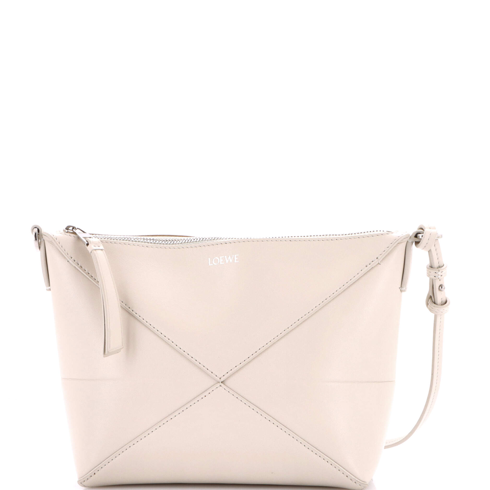 Puzzle Fold Pouch Bag Leather