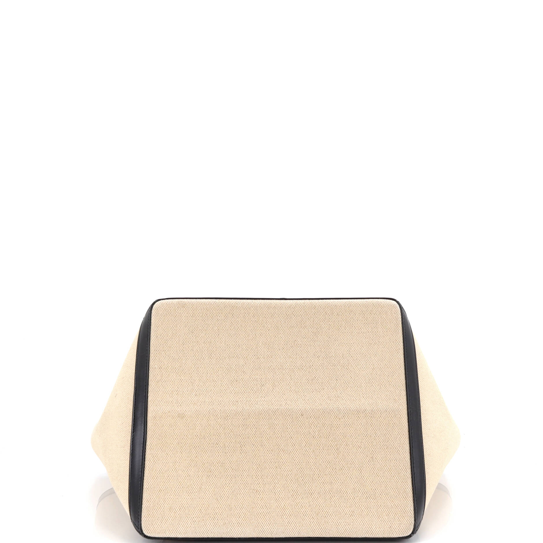 Vertical Square Cabas Tote Canvas with Leather Large