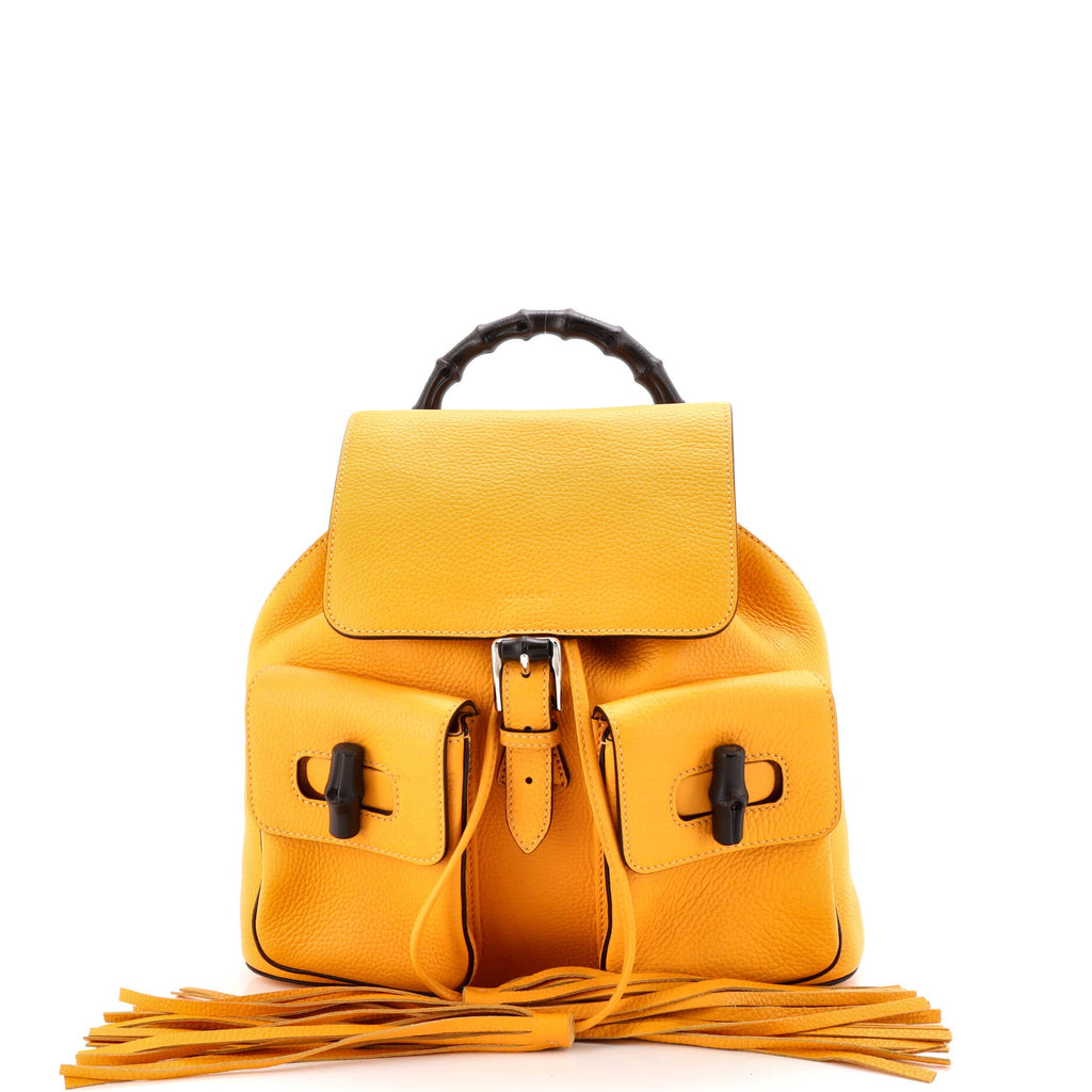 Bamboo Tassel Backpack Leather Medium