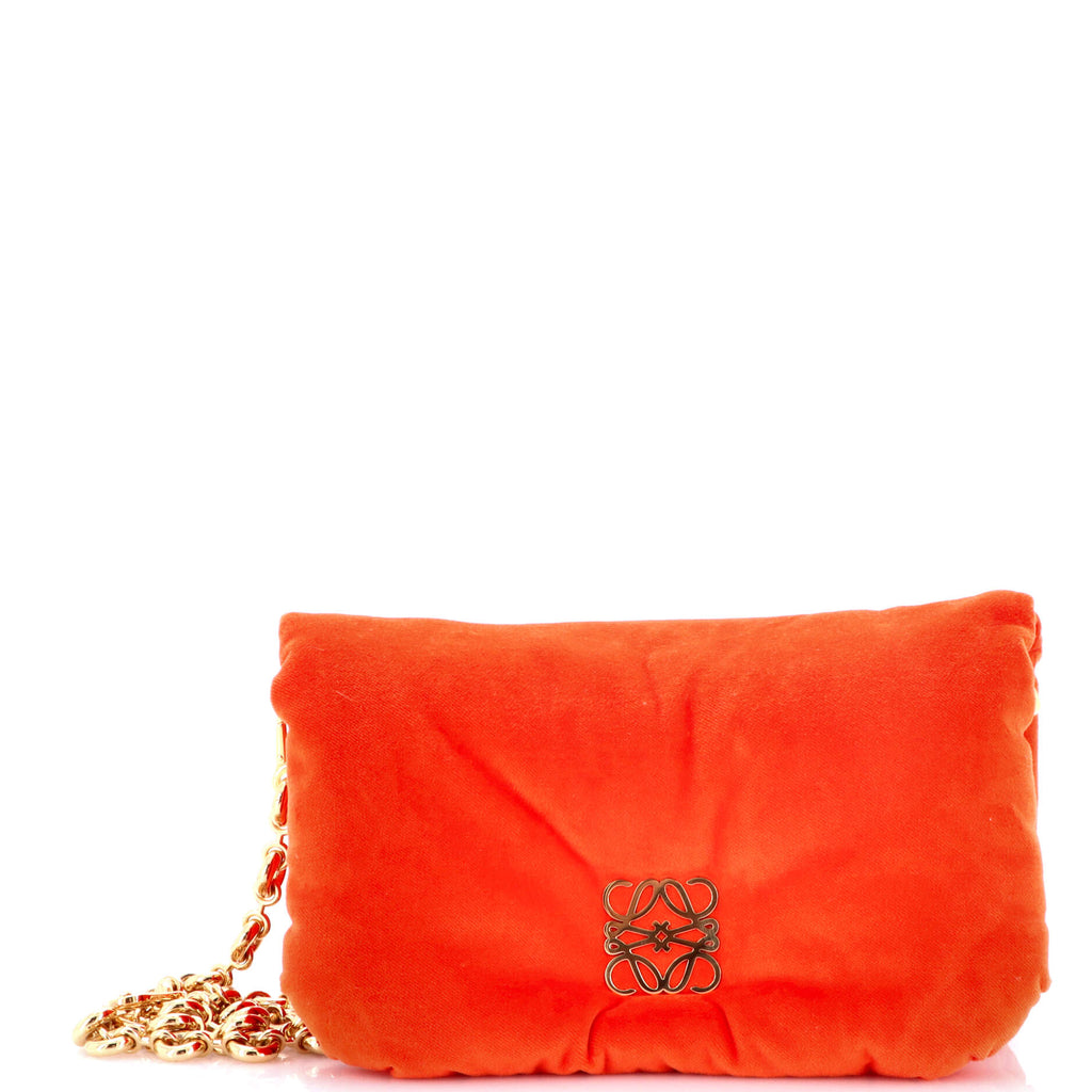 Goya Chain Puffer Bag Leather Mini