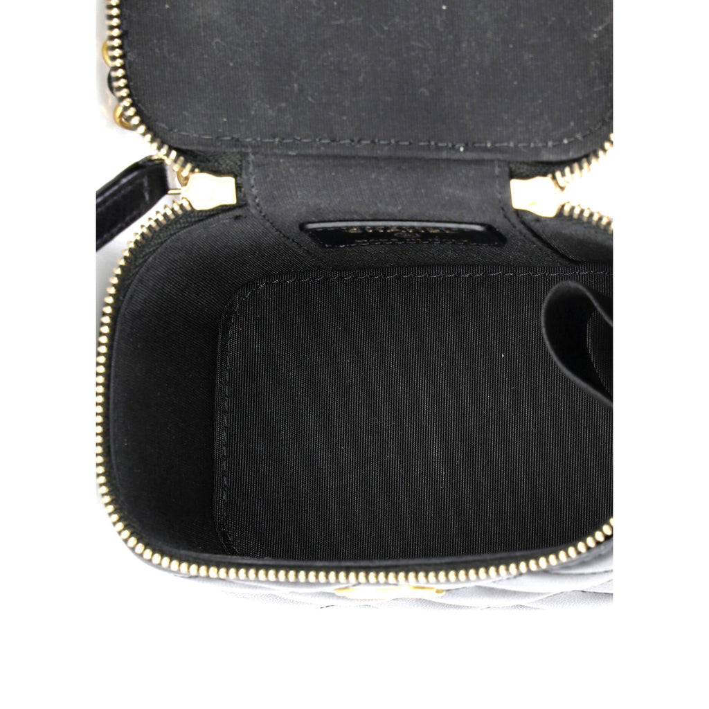 Classic Top Handle Vanity Case with Chain Quilted Lambskin Mini