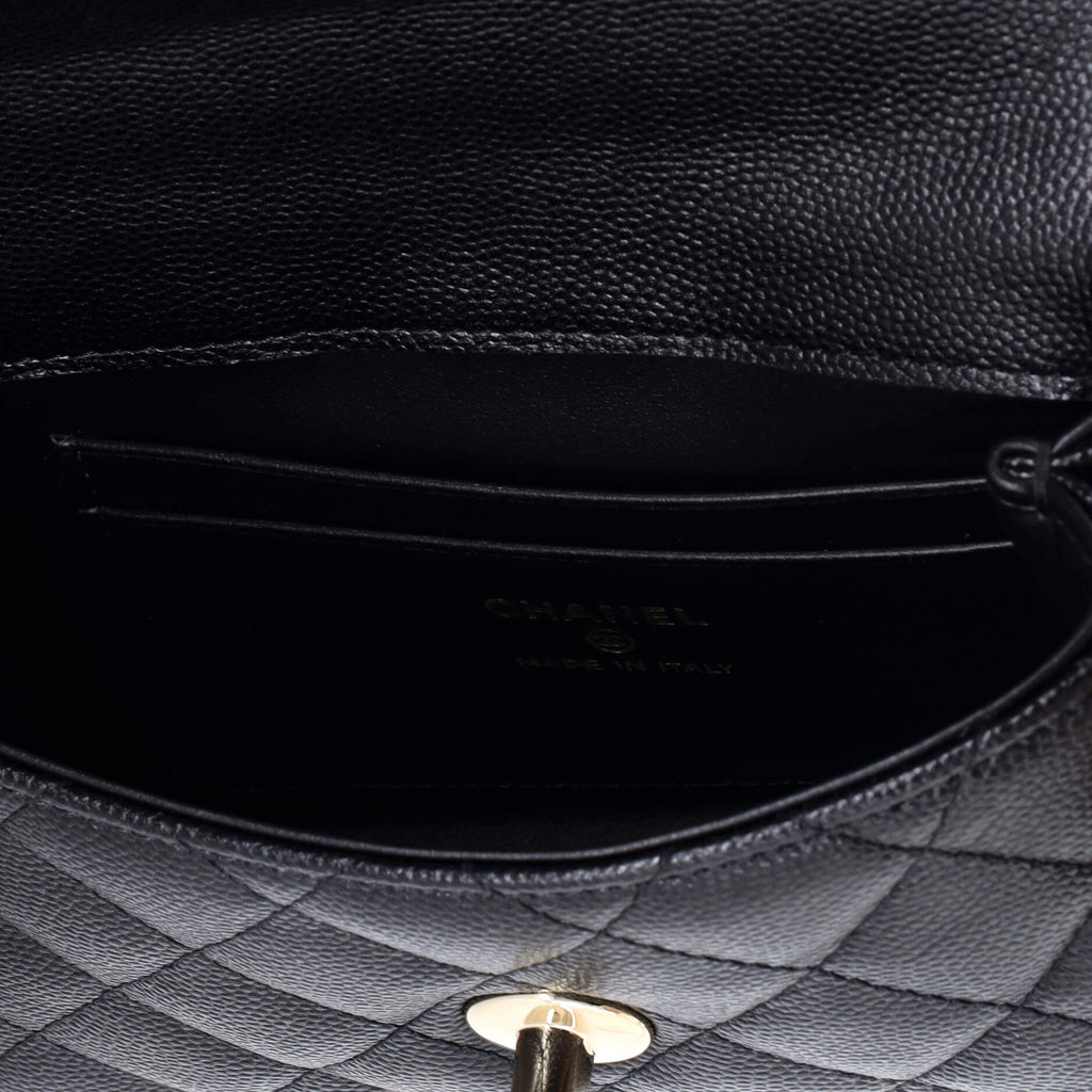 Coco Top Handle Bag Quilted Caviar Extra Mini
