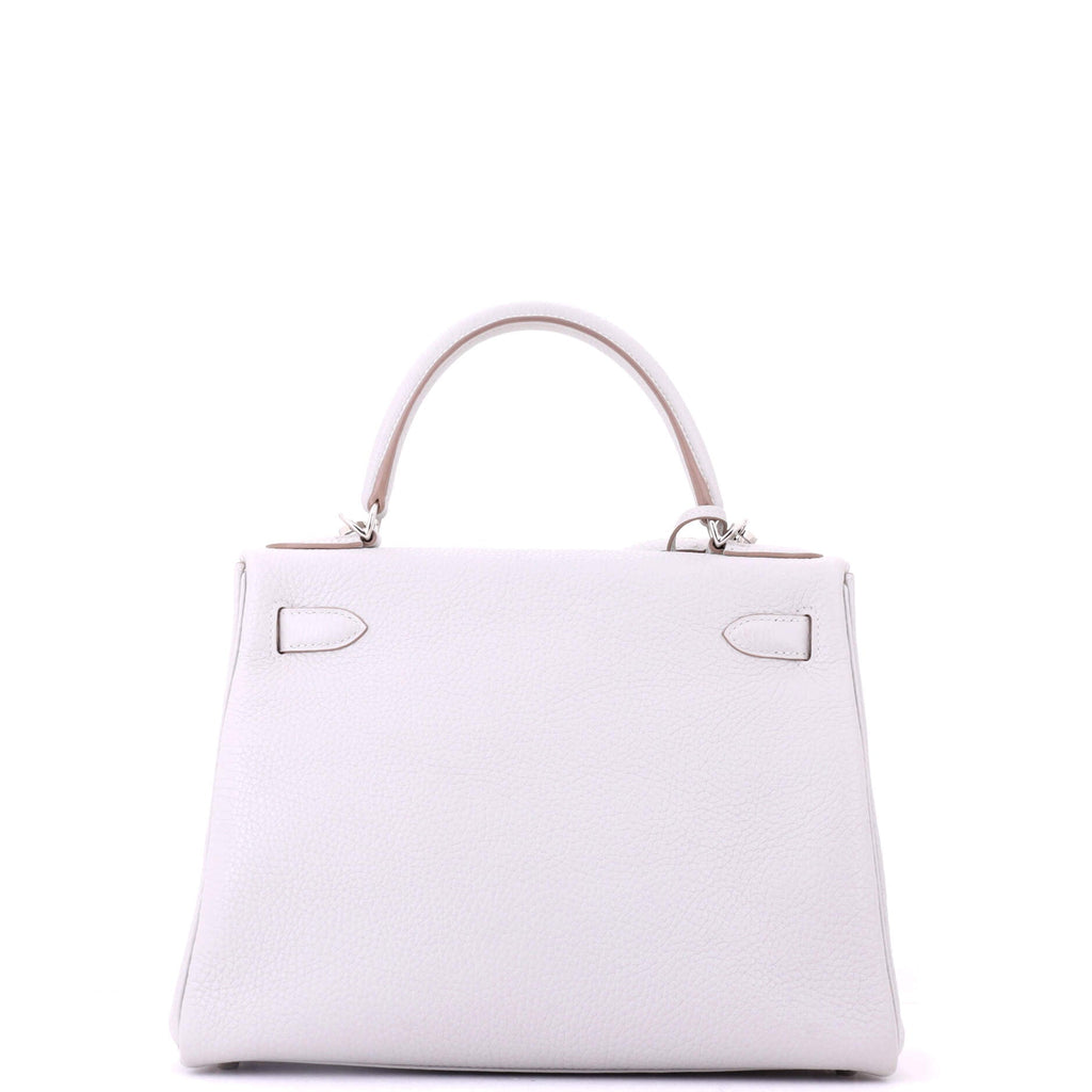 Kelly Handbag Grey Clemence with Palladium Hardware 28