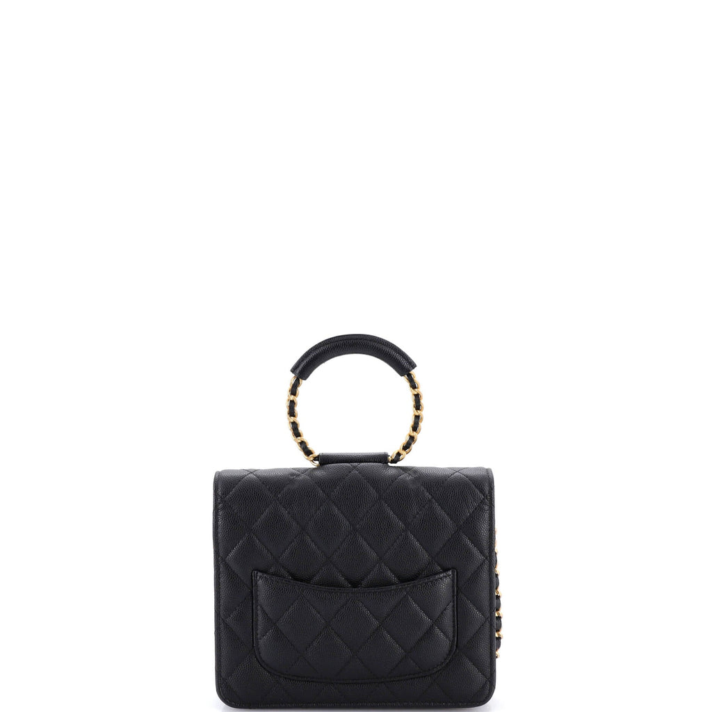 In The Loop Square Wallet on Chain Quilted Caviar