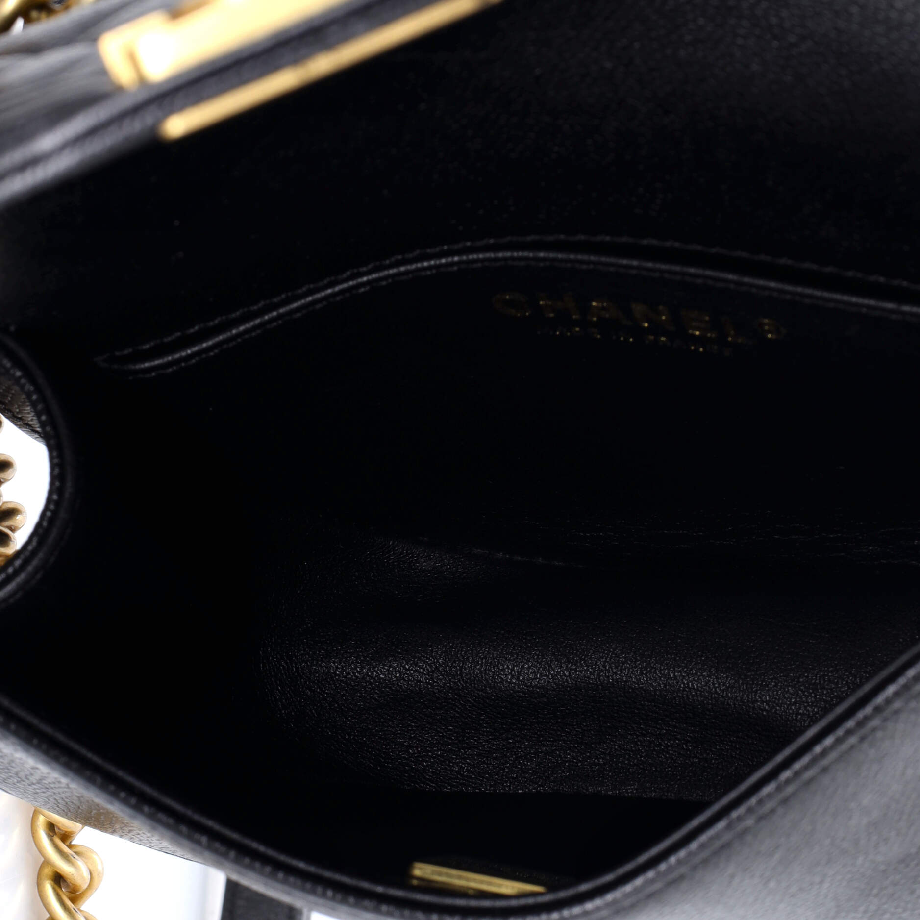 Boy Curved Messenger Bag Quilted Caviar Small