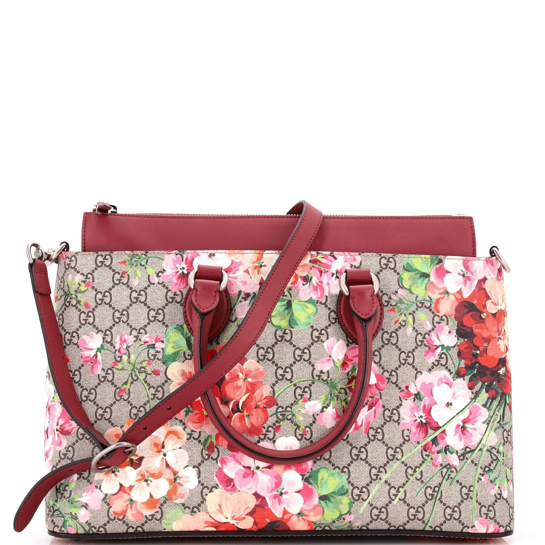 Linea A Convertible Tote Blooms Print GG Coated Canvas Medium