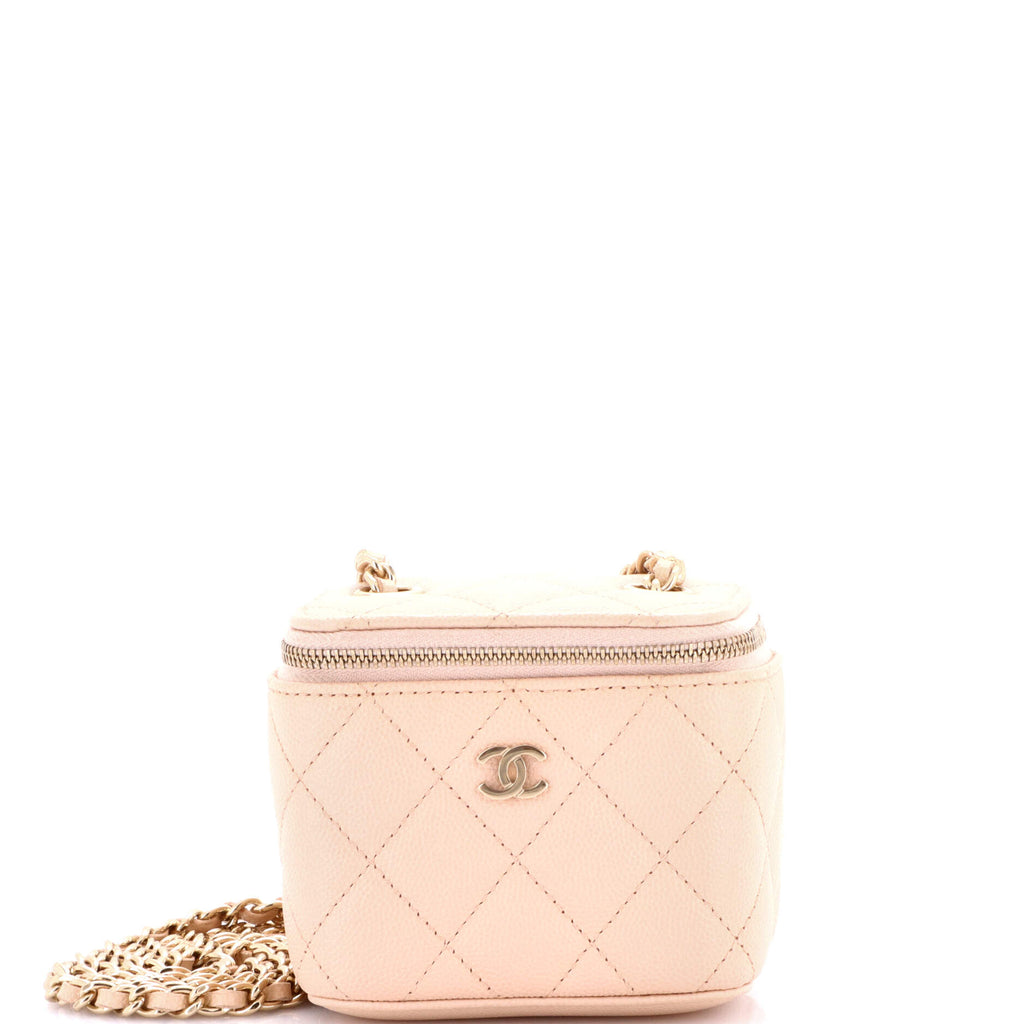 Classic Vanity Case with Chain Quilted Caviar Mini