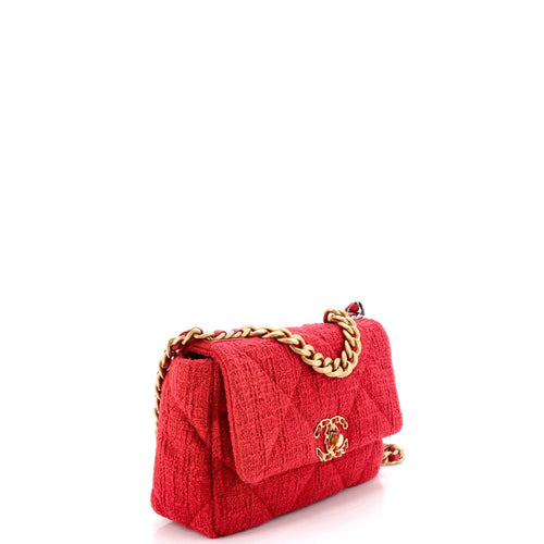 19 Flap Bag Quilted Tweed Medium