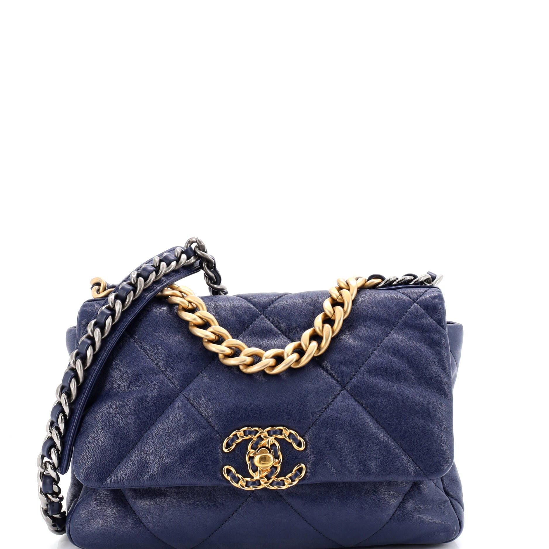 19 Flap Bag Quilted Leather Medium