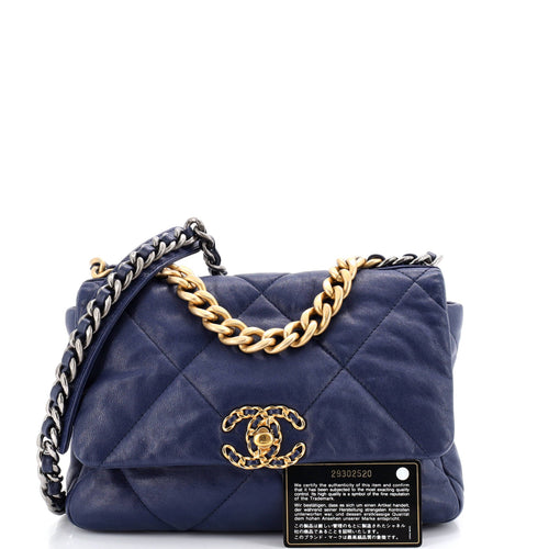 19 Flap Bag Quilted Leather Medium