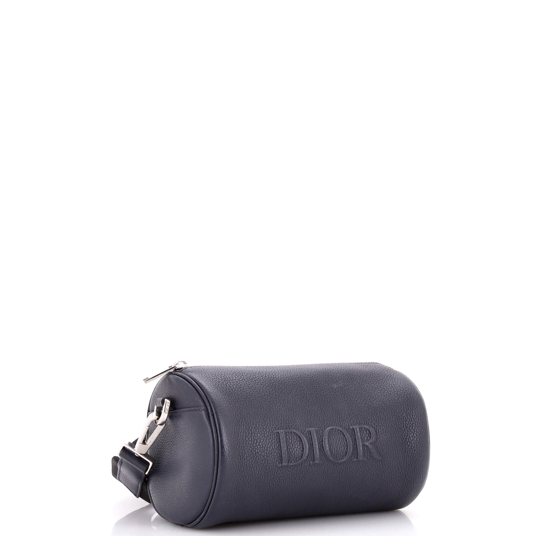Logo Roller Messenger Bag Embossed Leather