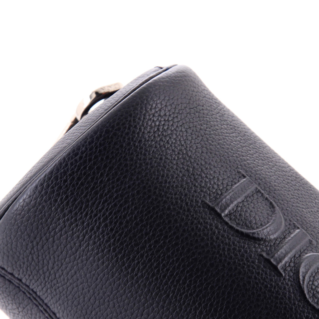Logo Roller Messenger Bag Embossed Leather