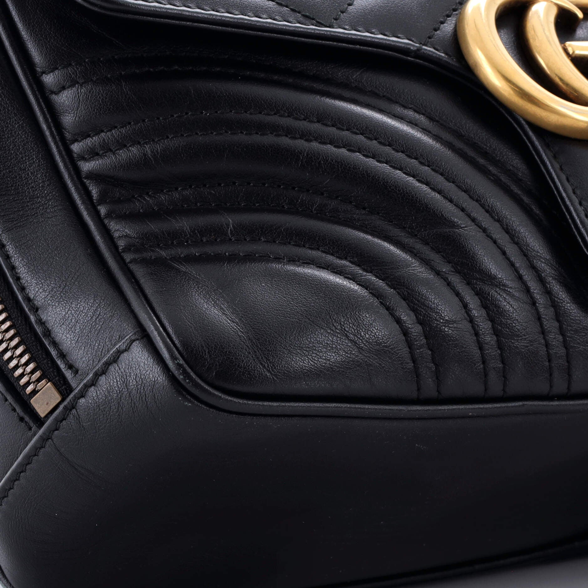 GG Marmont Zip Around Camera Bag Matelasse Leather Small