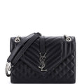 Classic Monogram Envelope Satchel Mixed Matelasse Leather Medium