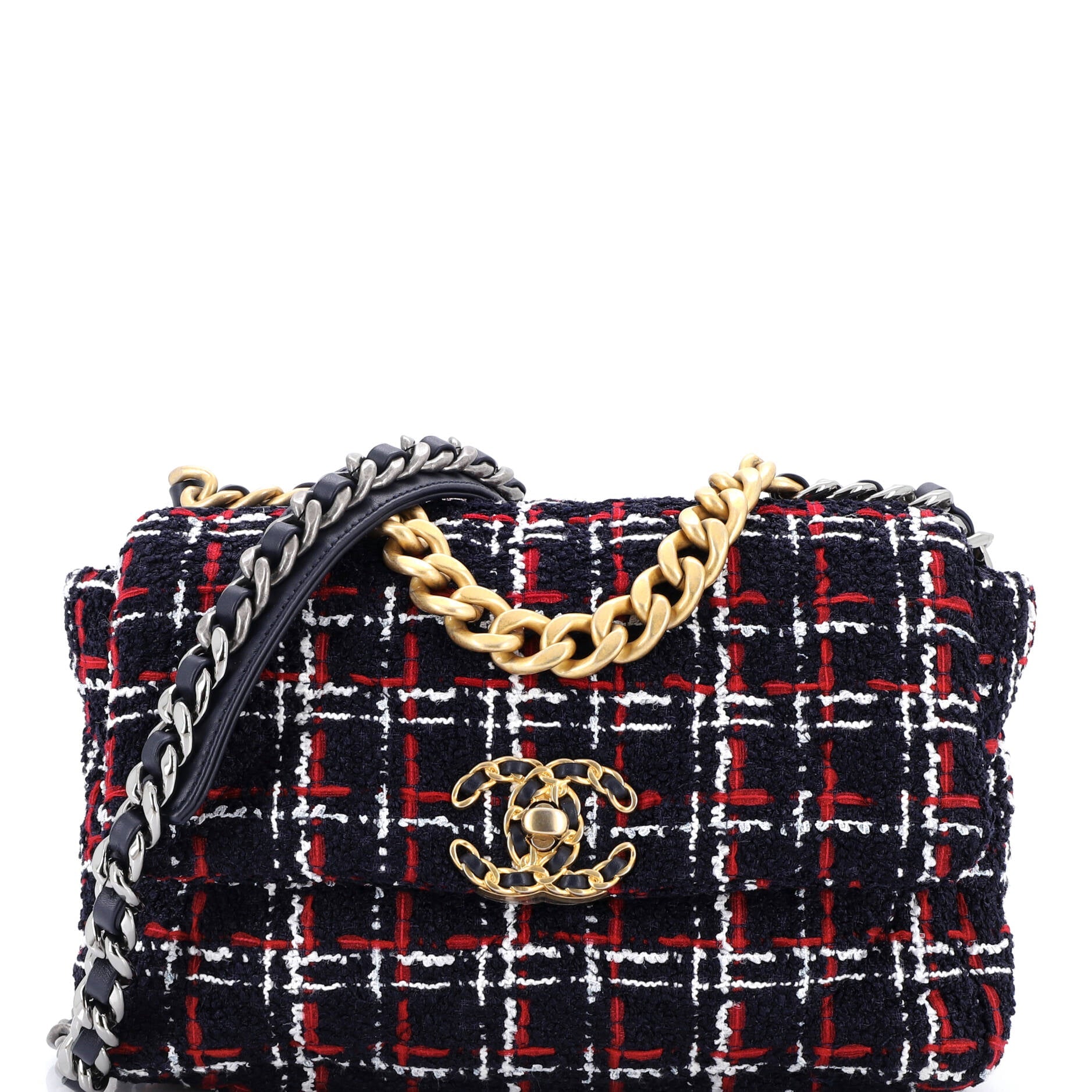 19 Flap Bag Quilted Tweed Medium