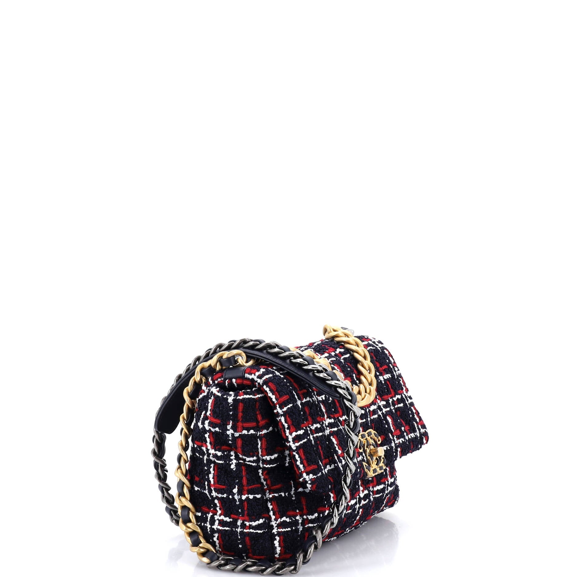 19 Flap Bag Quilted Tweed Medium
