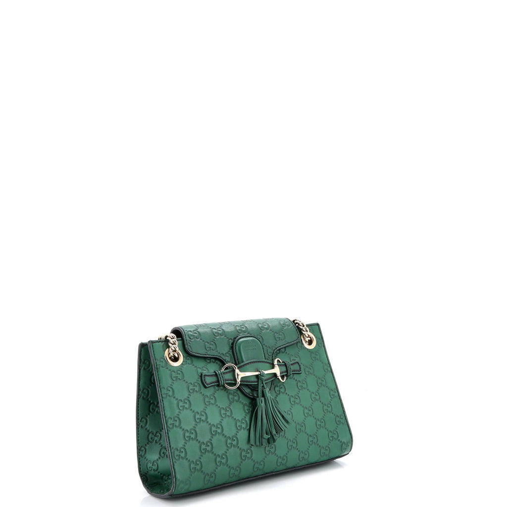 Emily Chain Flap Shoulder Bag Guccissima Leather Small
