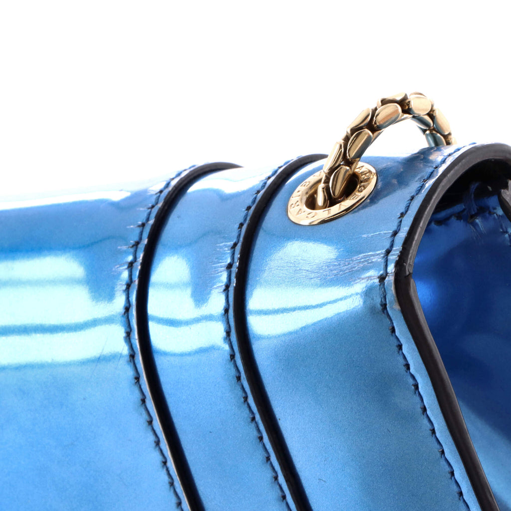 Serpenti Forever Square Shoulder Bag Metallic Leather Small