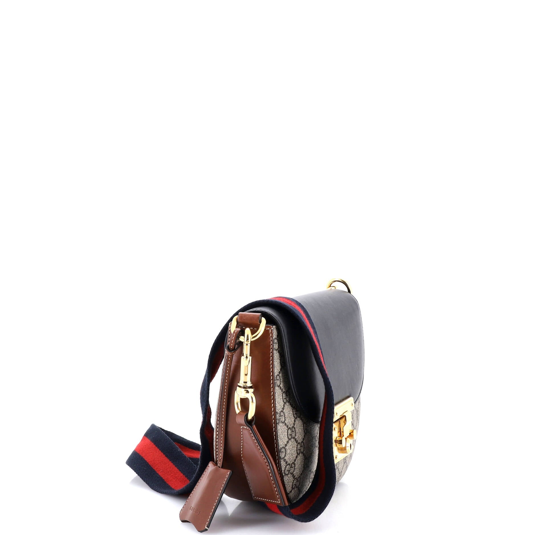 Padlock Saddle Shoulder Bag GG Coated Canvas and Leather Medium